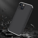 GKK Three Stage Splicing Full Coverage PC Phone Case For iPhone 13(Black Silver)