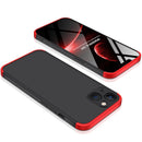 GKK Three Stage Splicing Full Coverage PC Phone Case For iPhone 13(Black Red)