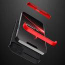 GKK Three Stage Splicing Full Coverage PC Phone Case For iPhone 13(Black Red)