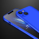 GKK Three Stage Splicing Full Coverage PC Phone Case For iPhone 13(Blue)