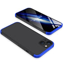 GKK Three Stage Splicing Full Coverage PC Phone Case For iPhone 13(Black Blue)