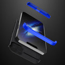 GKK Three Stage Splicing Full Coverage PC Phone Case For iPhone 13(Black Blue)