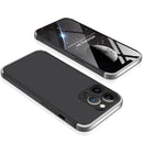 GKK Three Stage Splicing Full Coverage PC Phone Case For iPhone 13 Pro(Black Silver)