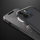 GKK Three Stage Splicing Full Coverage PC Phone Case For iPhone 13 Pro(Black Silver)