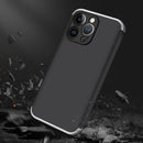 GKK Three Stage Splicing Full Coverage PC Phone Case For iPhone 13 Pro(Black Silver)