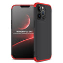 GKK Three Stage Splicing Full Coverage PC Phone Case For iPhone 13 Pro(Black Red)