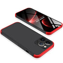 GKK Three Stage Splicing Full Coverage PC Phone Case For iPhone 13 Pro(Black Red)