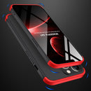 GKK Three Stage Splicing Full Coverage PC Phone Case For iPhone 13 Pro(Black Red)