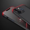 GKK Three Stage Splicing Full Coverage PC Phone Case For iPhone 13 Pro(Black Red)