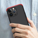 GKK Three Stage Splicing Full Coverage PC Phone Case For iPhone 13 Pro(Black Red)