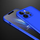 GKK Three Stage Splicing Full Coverage PC Phone Case For iPhone 13 Pro(Blue)