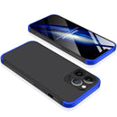 GKK Three Stage Splicing Full Coverage PC Phone Case For iPhone 13 Pro Max(Black Blue)