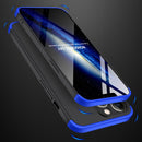 GKK Three Stage Splicing Full Coverage PC Phone Case For iPhone 13 Pro Max(Black Blue)