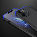 GKK Three Stage Splicing Full Coverage PC Phone Case For iPhone 13 Pro Max(Black Blue)