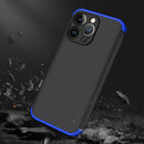 GKK Three Stage Splicing Full Coverage PC Phone Case For iPhone 13 Pro Max(Black Blue)