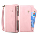 For Samsung Galaxy S22+ 5G Retro Frosted Horizontal Flip Leather Phone Case with Holder & Card Slot & Wallet & Zipper Pocket & Lanyard(Rose Gold)