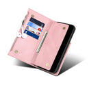 For Samsung Galaxy S22+ 5G Retro Frosted Horizontal Flip Leather Phone Case with Holder & Card Slot & Wallet & Zipper Pocket & Lanyard(Rose Gold)