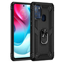 For Motorola Moto G60s Shockproof TPU + PC Phone Case with 360 Degree Rotating Holder(Black)