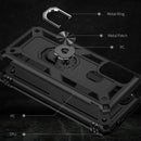 For Motorola Moto G60s Shockproof TPU + PC Phone Case with 360 Degree Rotating Holder(Black)