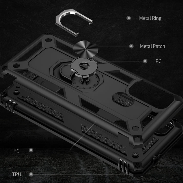 For Motorola Moto G60s Shockproof TPU + PC Phone Case with 360 Degree Rotating Holder(Black)