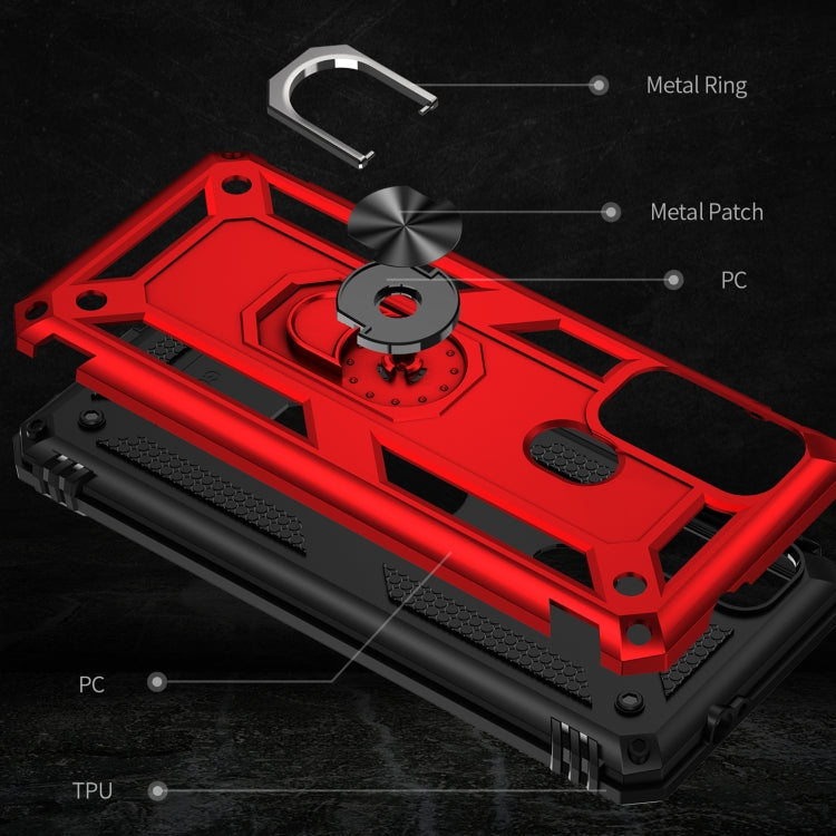 For Motorola Moto G60s Shockproof TPU + PC Phone Case with 360 Degree Rotating Holder(Red)