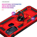 For Motorola Moto G60s Shockproof TPU + PC Phone Case with 360 Degree Rotating Holder(Red)