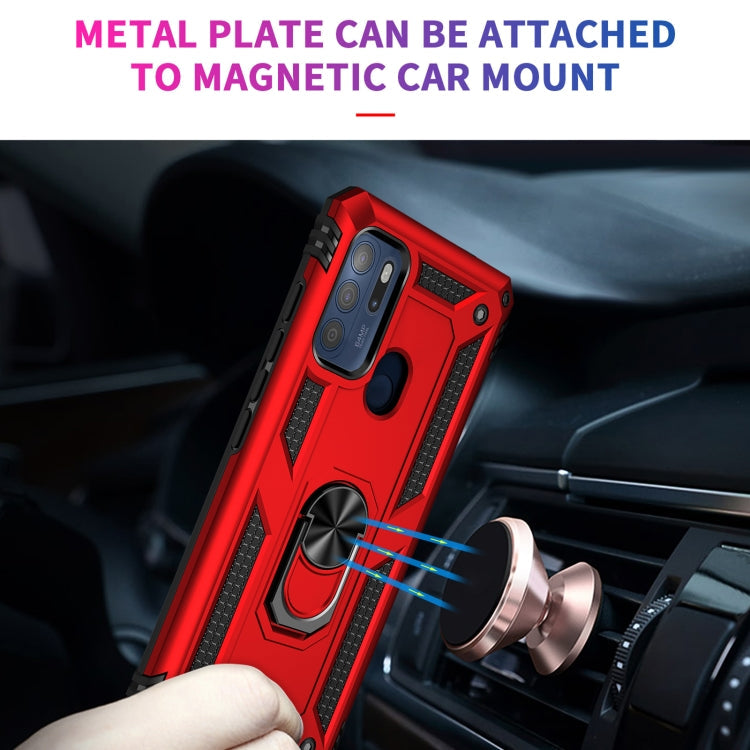 For Motorola Moto G60s Shockproof TPU + PC Phone Case with 360 Degree Rotating Holder(Red)