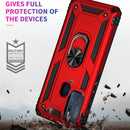 For Motorola Moto G60s Shockproof TPU + PC Phone Case with 360 Degree Rotating Holder(Red)