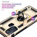 For Motorola Moto G60s Shockproof TPU + PC Phone Case with 360 Degree Rotating Holder(Gold)
