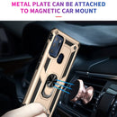 For Motorola Moto G60s Shockproof TPU + PC Phone Case with 360 Degree Rotating Holder(Gold)