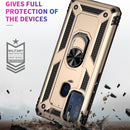 For Motorola Moto G60s Shockproof TPU + PC Phone Case with 360 Degree Rotating Holder(Gold)