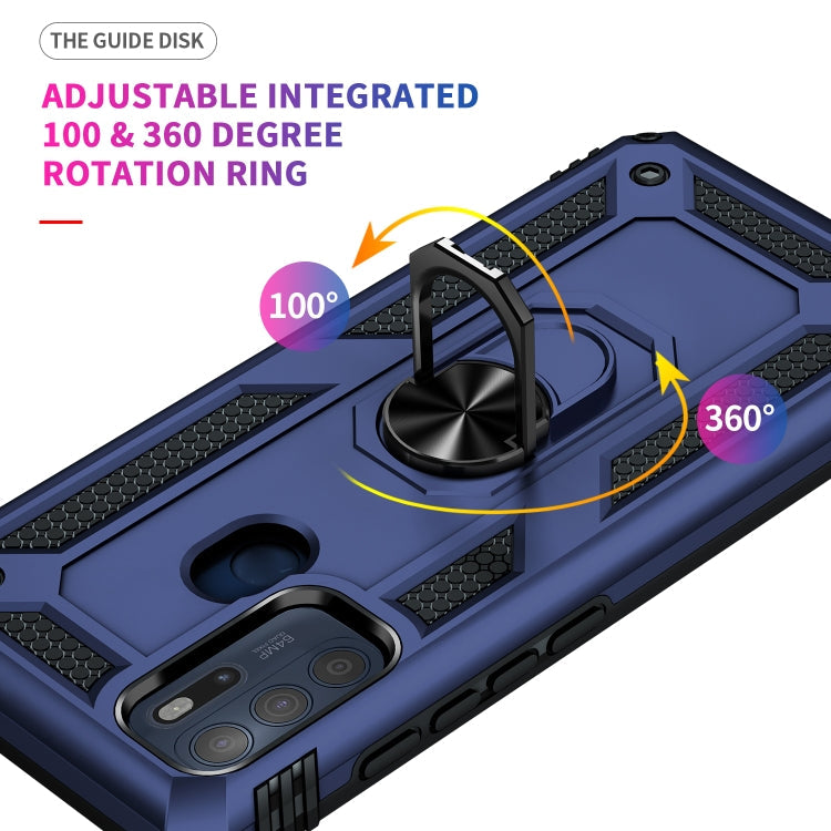 For Motorola Moto G60s Shockproof TPU + PC Phone Case with 360 Degree Rotating Holder(Blue)