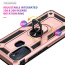 For Motorola Moto G60s Shockproof TPU + PC Phone Case with 360 Degree Rotating Holder(Rose Gold)