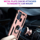 For Motorola Moto G60s Shockproof TPU + PC Phone Case with 360 Degree Rotating Holder(Rose Gold)