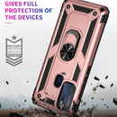 For Motorola Moto G60s Shockproof TPU + PC Phone Case with 360 Degree Rotating Holder(Rose Gold)
