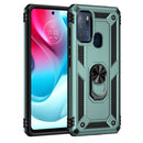 For Motorola Moto G60s Shockproof TPU + PC Phone Case with 360 Degree Rotating Holder(Dark Green)
