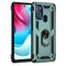 For Motorola Moto G60s Shockproof TPU + PC Phone Case with 360 Degree Rotating Holder(Dark Green)