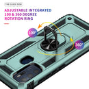 For Motorola Moto G60s Shockproof TPU + PC Phone Case with 360 Degree Rotating Holder(Dark Green)