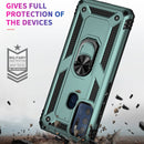 For Motorola Moto G60s Shockproof TPU + PC Phone Case with 360 Degree Rotating Holder(Dark Green)