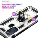 For Motorola Moto G60s Shockproof TPU + PC Phone Case with 360 Degree Rotating Holder(Silver)
