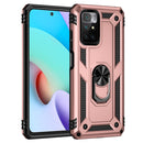 For Xiaomi Redmi 10 Shockproof TPU + PC Phone Case with 360 Degree Rotating Holder(Rose Gold)