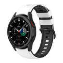 For Samsung Galaxy Watch4 Classic 42mm / 46mm Two-color Silicone Strap Watch Band(White Black)
