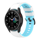 For Samsung Galaxy Watch4 Classic 42mm / 46mm Two-color Silicone Strap Watch Band(White Sky Blue)