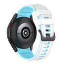For Samsung Galaxy Watch4 Classic 42mm / 46mm Two-color Silicone Strap Watch Band(White Sky Blue)
