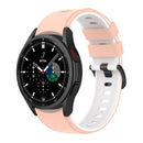 For Samsung Galaxy Watch4 Classic 42mm / 46mm Two-color Silicone Strap Watch Band(Pink White)