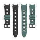 For Samsung Galaxy Watch4 Classic 42mm / 46mm Two-color Silicone Strap Watch Band(Olive Green Black)