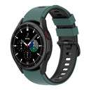 For Samsung Galaxy Watch4 Classic 42mm / 46mm Two-color Silicone Strap Watch Band(Olive Green Black)