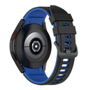 For Samsung Galaxy Watch4 Classic 42mm / 46mm Two-color Silicone Strap Watch Band(Black Blue)