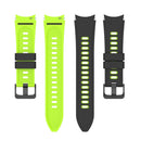 For Samsung Galaxy Watch4 Classic 42mm / 46mm Two-color Silicone Strap Watch Band(Black Lime Green)