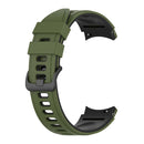 For Samsung Galaxy Watch4 Classic 42mm / 46mm Two-color Silicone Strap Watch Band(Army Green Black)